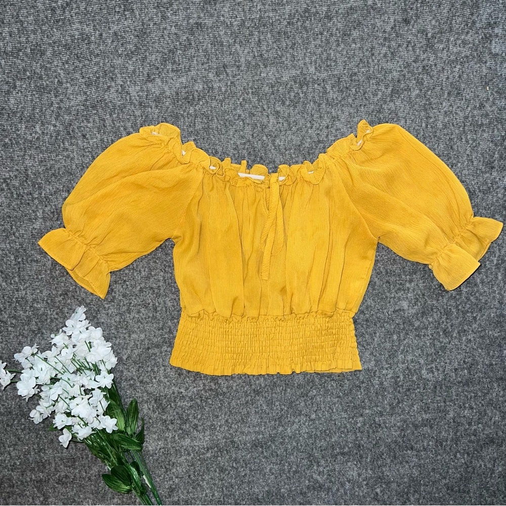 Yellow Off-Shoulder Women's Top